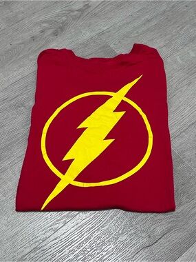 DC Comics Red Tee with Yellow Flash Emblem